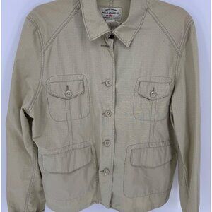 Ralph Lauren Polo Jeans Co. Beige Ripstop Button-Up Utility Jacket